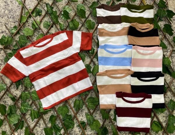 Blusa Listrada  manga virada